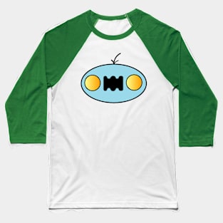 Blue Blip Face Baseball T-Shirt